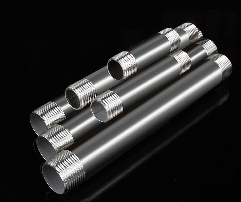 Fitvell وصلة أنبوب حلمة من الفولاذ المقاوم للصدأ 304 1/2" NPT × 1/2" NPT خيوط ذكر مصبوبة 4" 100 مم طول (عبوة من 2) - Image 3